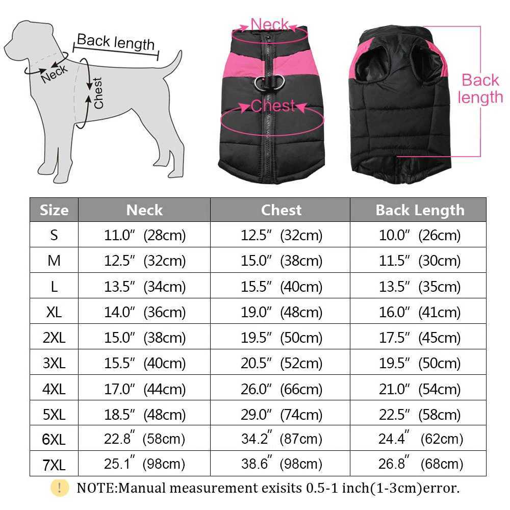 S-7XL Pet Dog Clothes Fashion Winter Thicken Warm Cotton Dog Coat Waterproof Jacket for Puppy Small Medium Large Dogs VestXJ241125