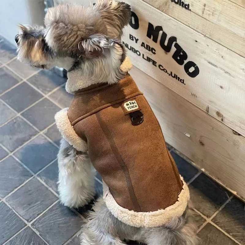 Puppy Clothes Pet Autumn Winter Velvet Sleeveless Vest Fur One-piece Coat Teddy Schnauzer Bichon Dog Thick Vest For Small DogsXJ241125