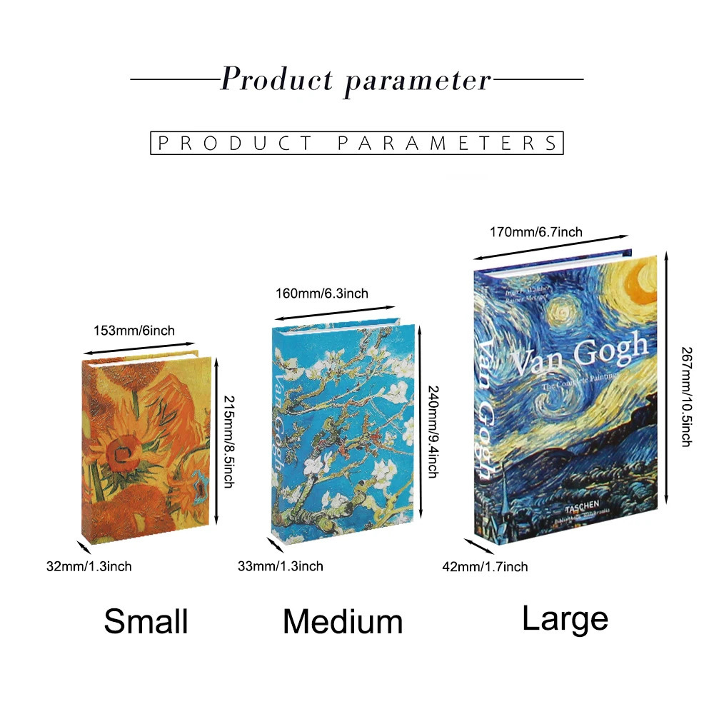 3PcsSet Multiple Size Books Set Coffee Table Villa le Simulation Shooting Props Living Room Decor 241122