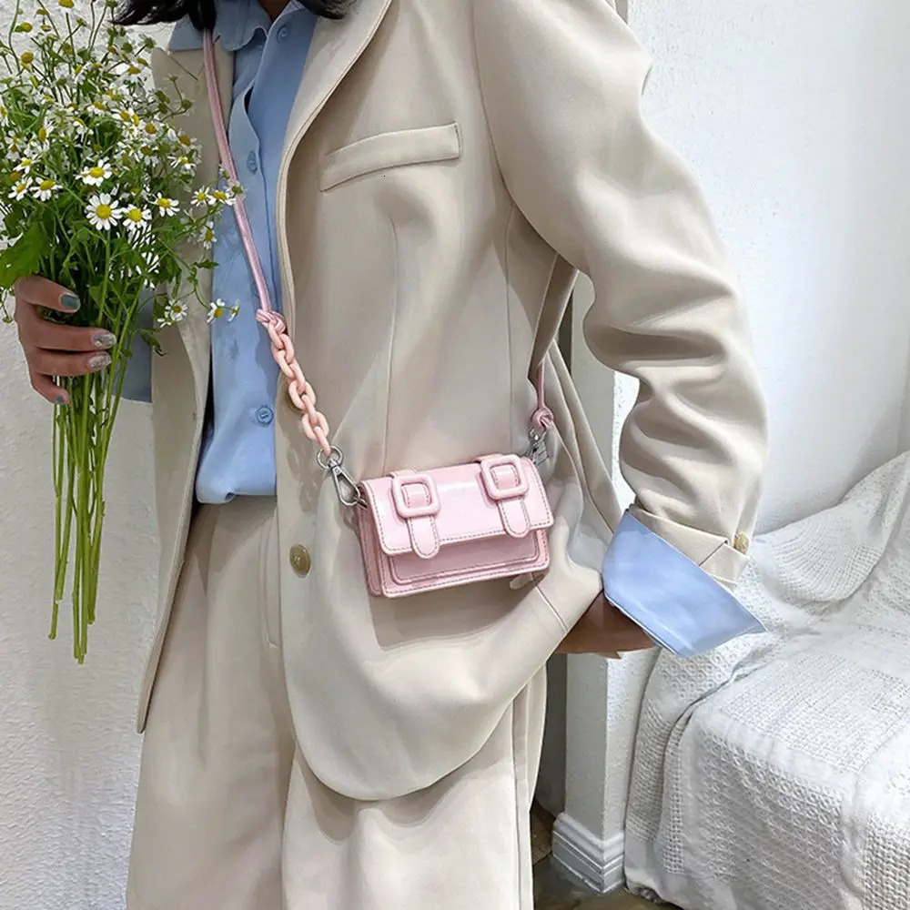 Mini Small Messenger Bags For Women Girl Chain Purse PU Leather Handbag Ladies Crossbody Summer Yellow 241115