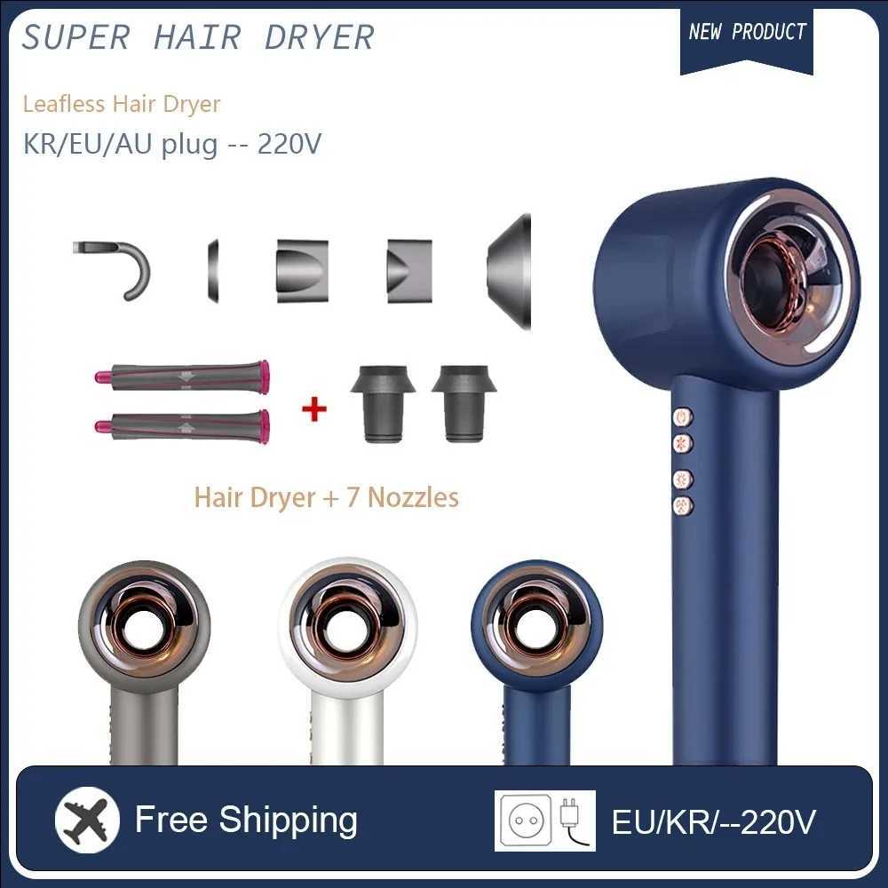 Professional 1600W Leaveless Hair Dryer with Negative Ion Hair Care Fast Drying for Hairdressers/Salon Hairstyles 220V Electric Negative Ion W241125