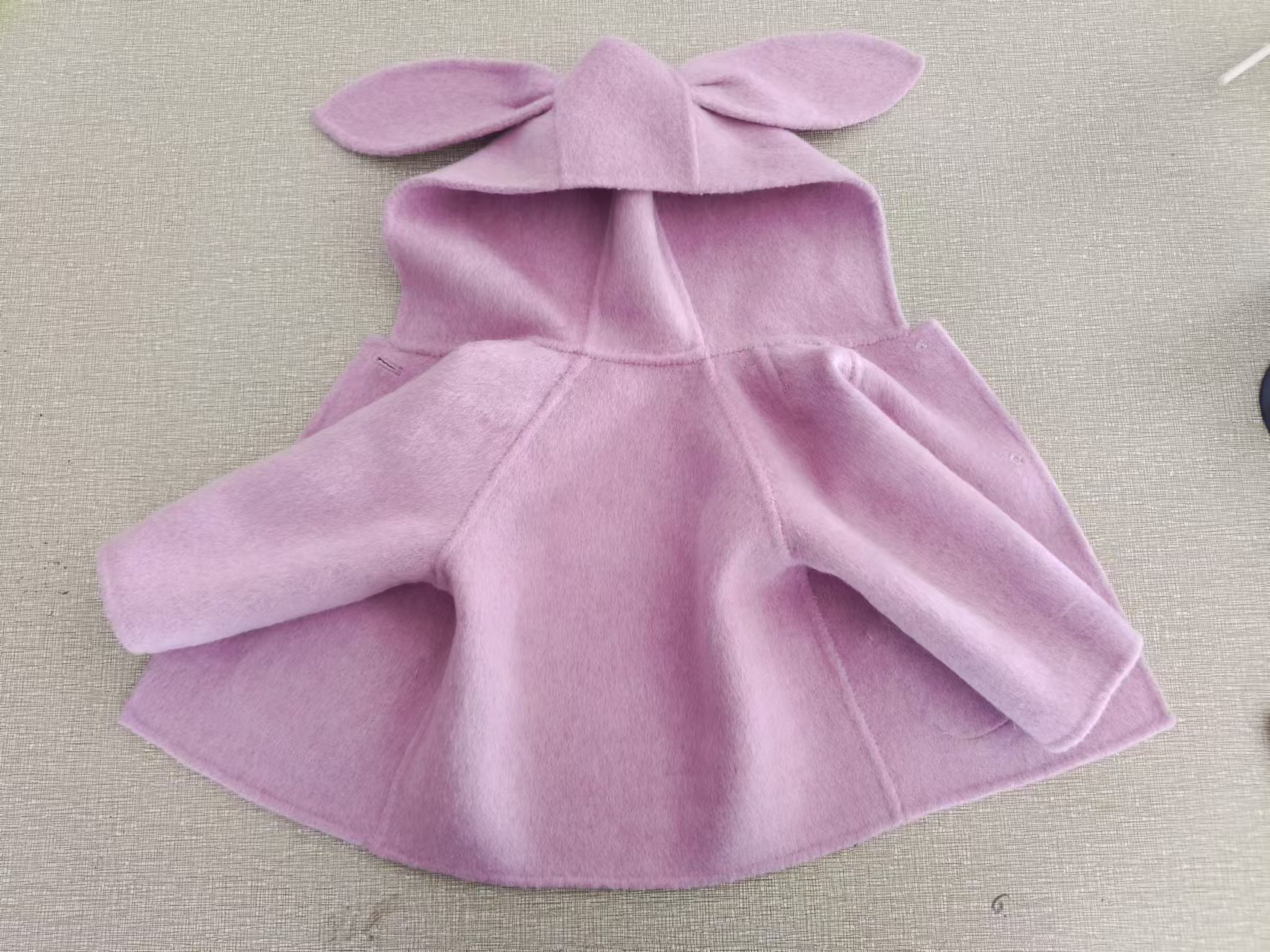 Stylish Cuddly Rabbit Pattern Dual-Face Cashmere Knit Top with Cozy Hood