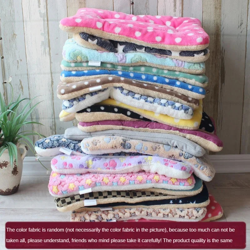 Double-sided Pet Mat Mats Short Plush Pet Sleeping Bed for Cats Small Dogs Cute Pet Pad Blanket Warm Kitten Cushion Cat Sofa Bed 241125