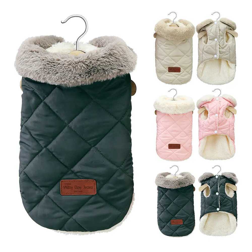 Winter Pet Jacket Clothes Super Warm Small Dogs Clothing With Fur Collar Cotton Pet Outfits French Bulldog Coat Vest ChihuahuaXJ241125