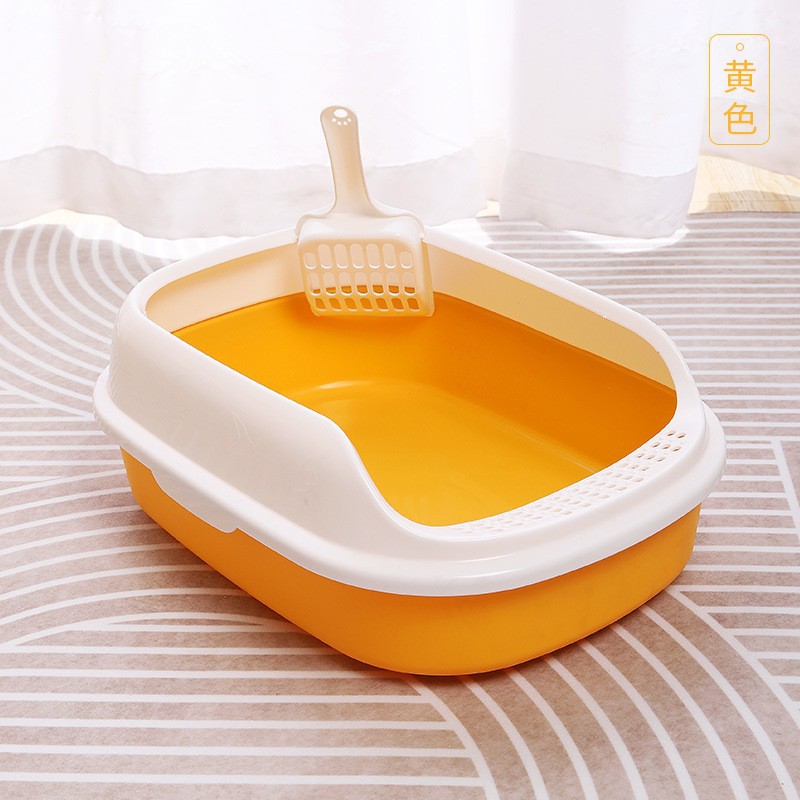Best New Arrival Durable Plastic Cat Litter Box Large Capacity Cat Toilet Cat Litter Trays with scoop pet supplies