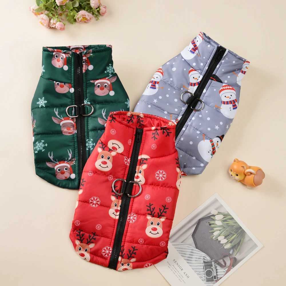 Autumn Winter Dog Clothes for Small Medium Dogs Cats Waterproof Puppy Christmas Print Jacket Coat Yorkshire French Teddy OutfitsXJ241125