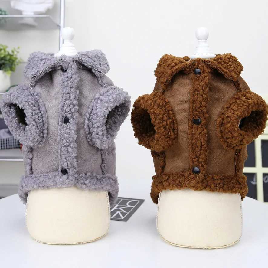 British Style Dog Jacket Lamb Fleece Winter Warm Dog Clothes for Small Dogs Puppy Costume Chihuahua Coat Pet Pug Yorkie OutfitsXJ241125