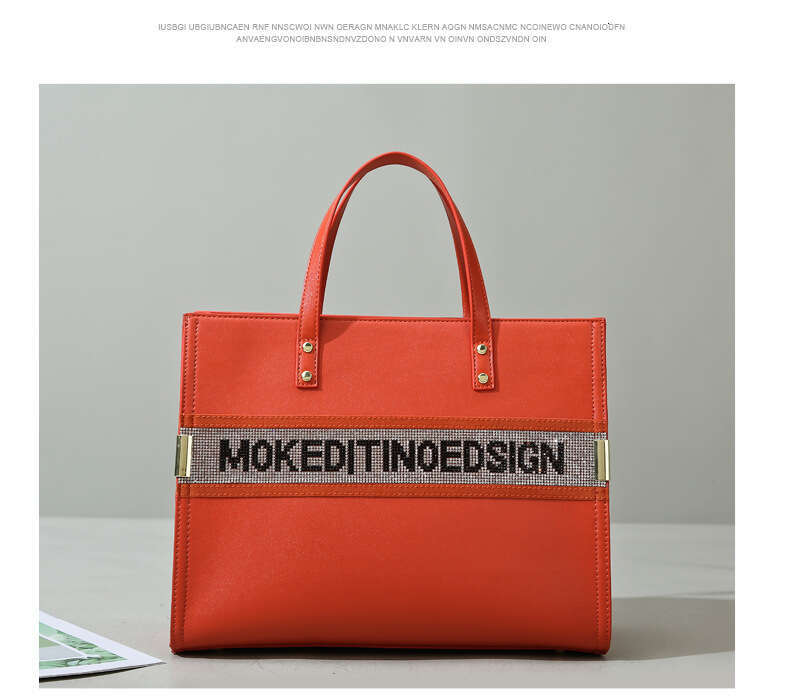 Summer New Large Capacity Handbag Orange Texture Women's Handbag Large Capacity Shoulder Bag