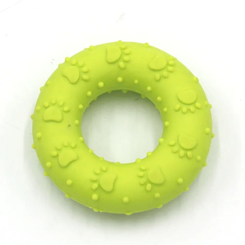 High Quality TPR Footprints Donuts Grinding Teeth Anti-Bite Pet Training Interactive Dog Toys