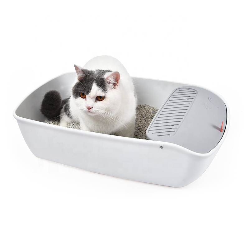 Removable Cleaning Handle Storage Space Large Litter Pan Cat Toilet Litter Box