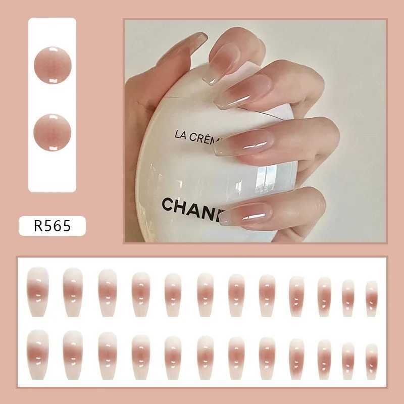 Pure Desire B Wearable Pink Pressing Fake Nail Tips with Glue Fake Nail Design Butterfly Cute Girl Fake NailW241125