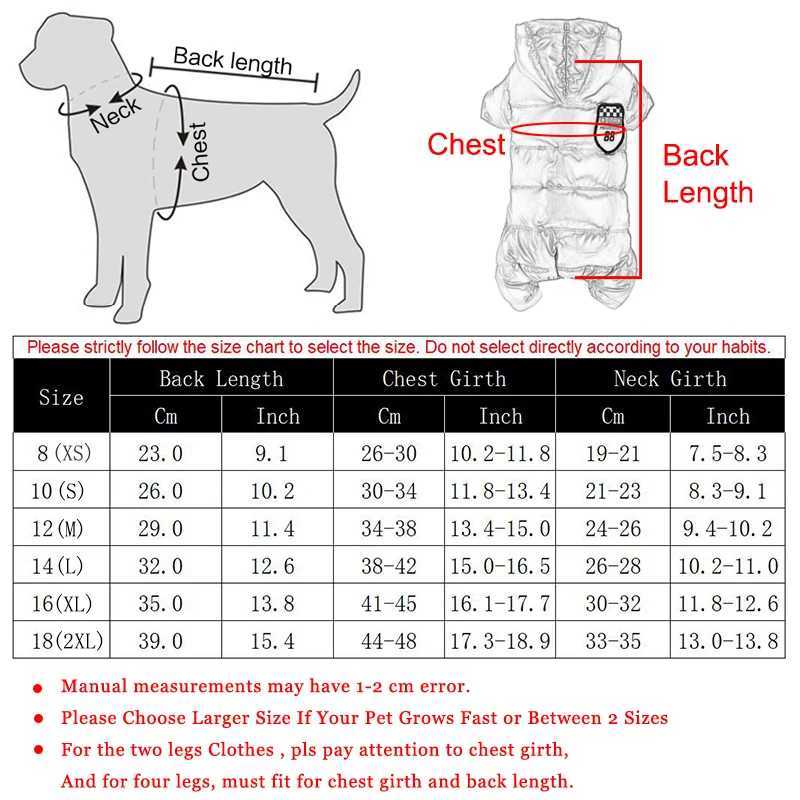 Winter Dog Clothes Waterproof Warm Pet Jumpsuit For Small Medium Dogs Cats Puppy Jacket Chihuahua Down Coat Yorkies Pug OverallsXJ241125