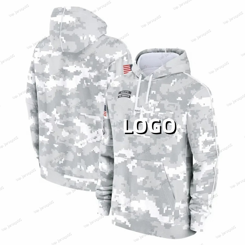 Football Hoodie 2024 Arctic Camo Salute To Service Club Fleece Pullover Splicing Hoodies Men Women Youth