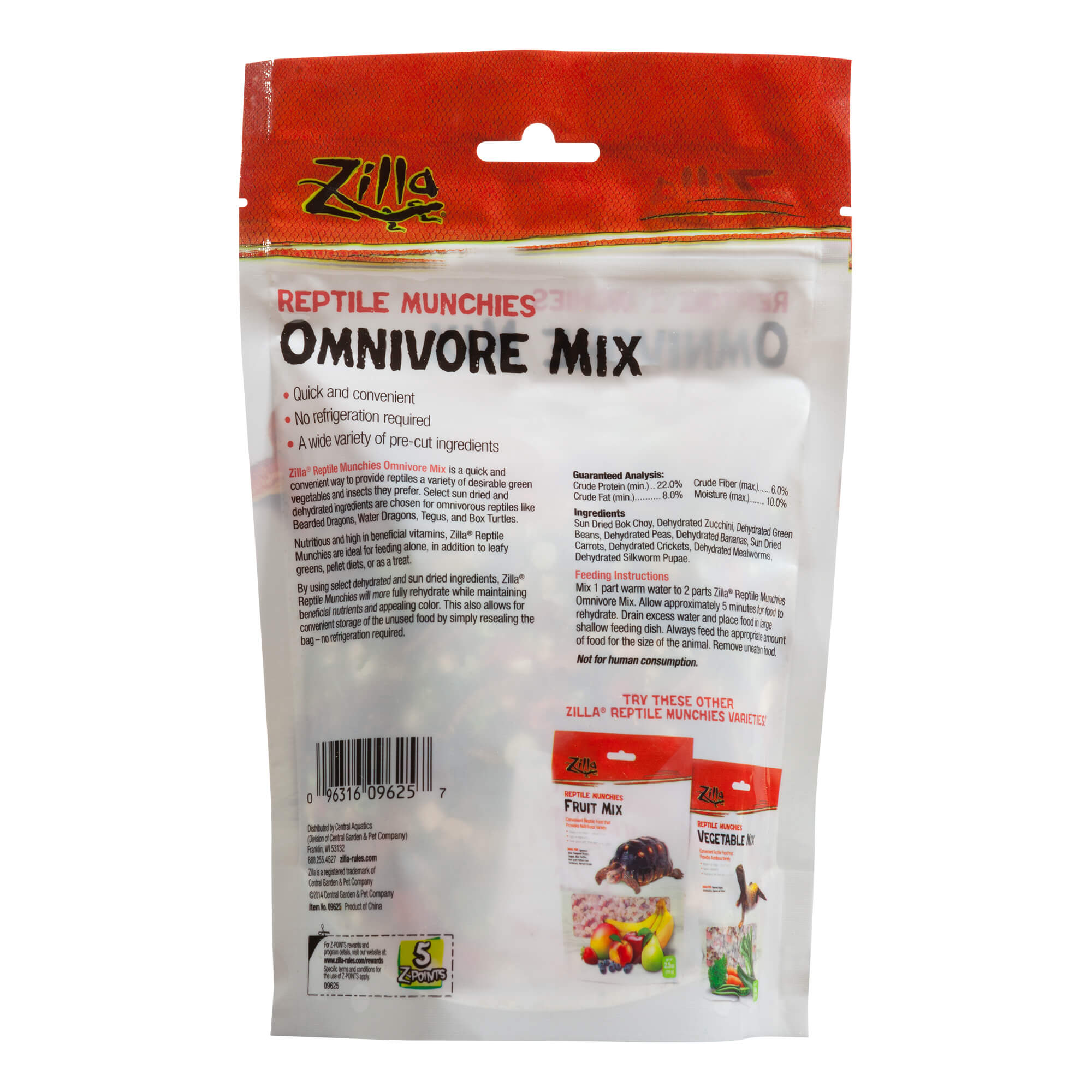 Zilla Omnivore Reptile Munchies Reptile Food, 4 oz.