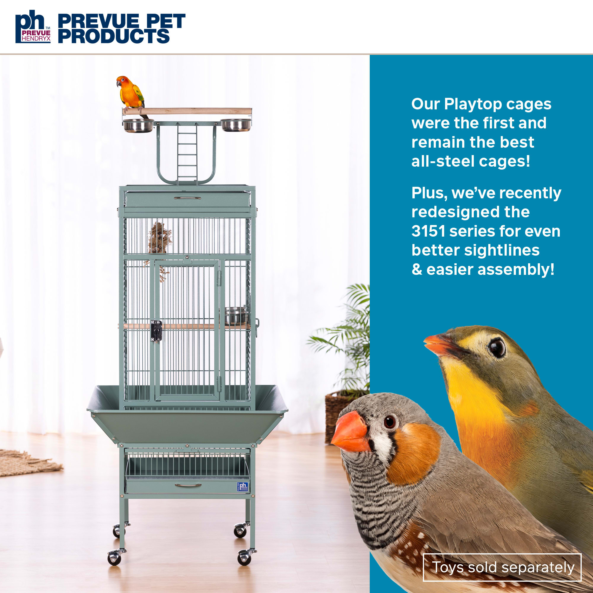Prevue Pet Products Signature Select Series Wrought Iron Bird Cage in Sage