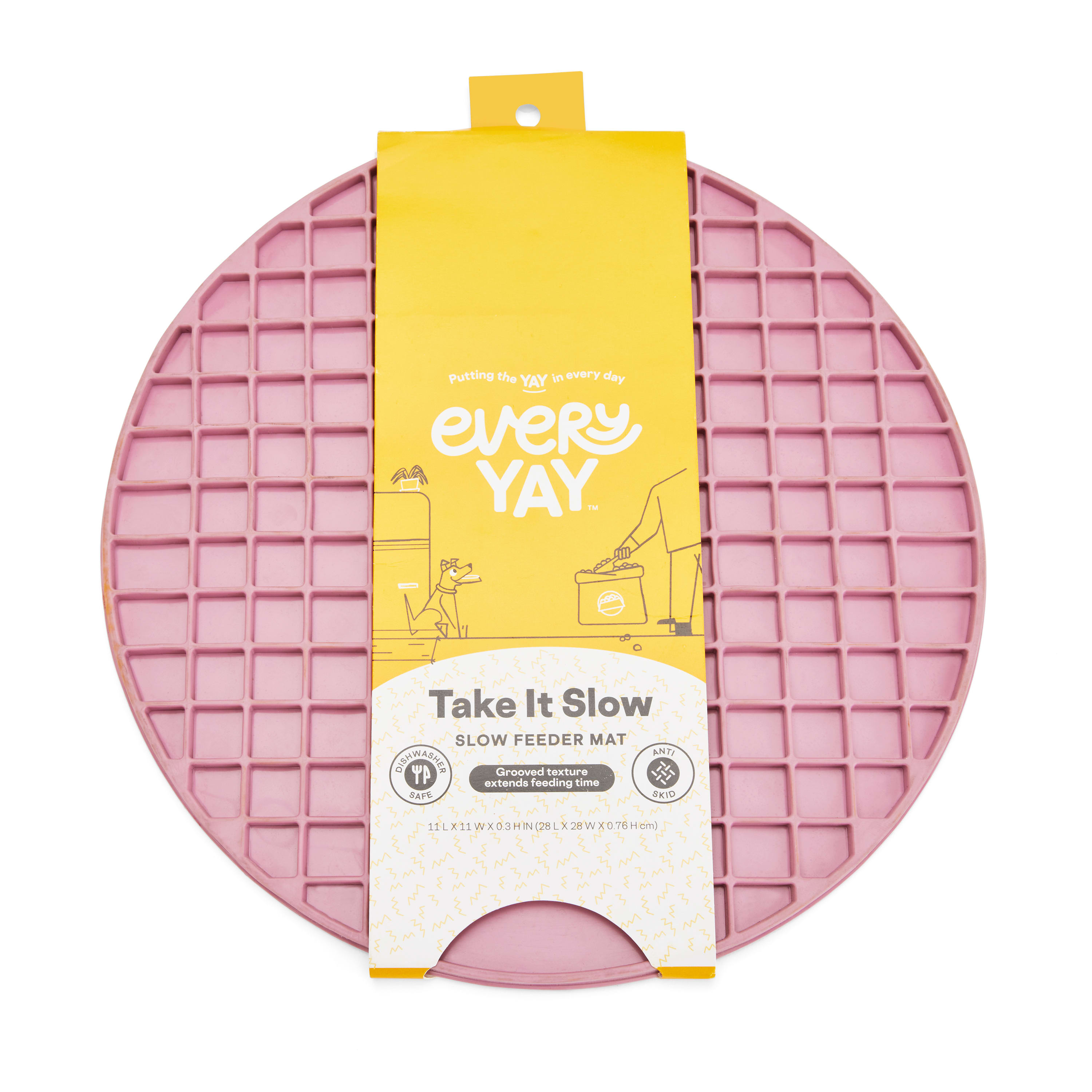 EveryYay Blush Dog Treat Mat, 11" L X 11" W X 0.3" H