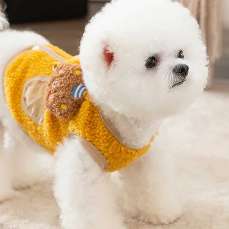 Winter Dog Coat Thin Fleece Dog Vest Jacket Cute Bear Dog Costume 2024 Dog Warm Clothes Chihuahua Yorkshire Puppy Pet ClothingXJ241125