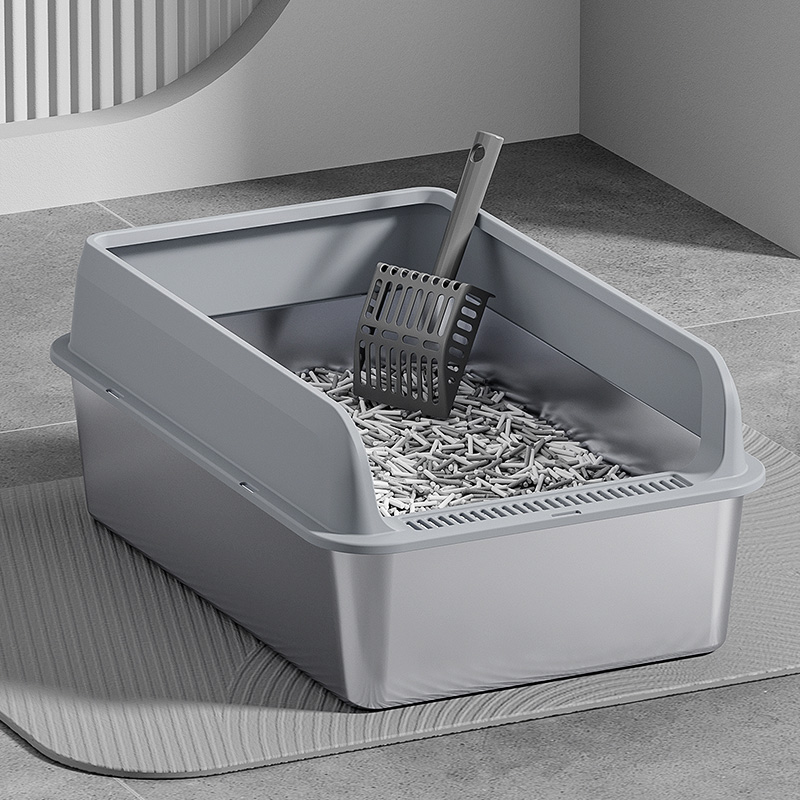 New Arrival Stainless Steel Cat Litter Box Cat Toilet With Litter Scooper Self-cleaning Cat Sand box