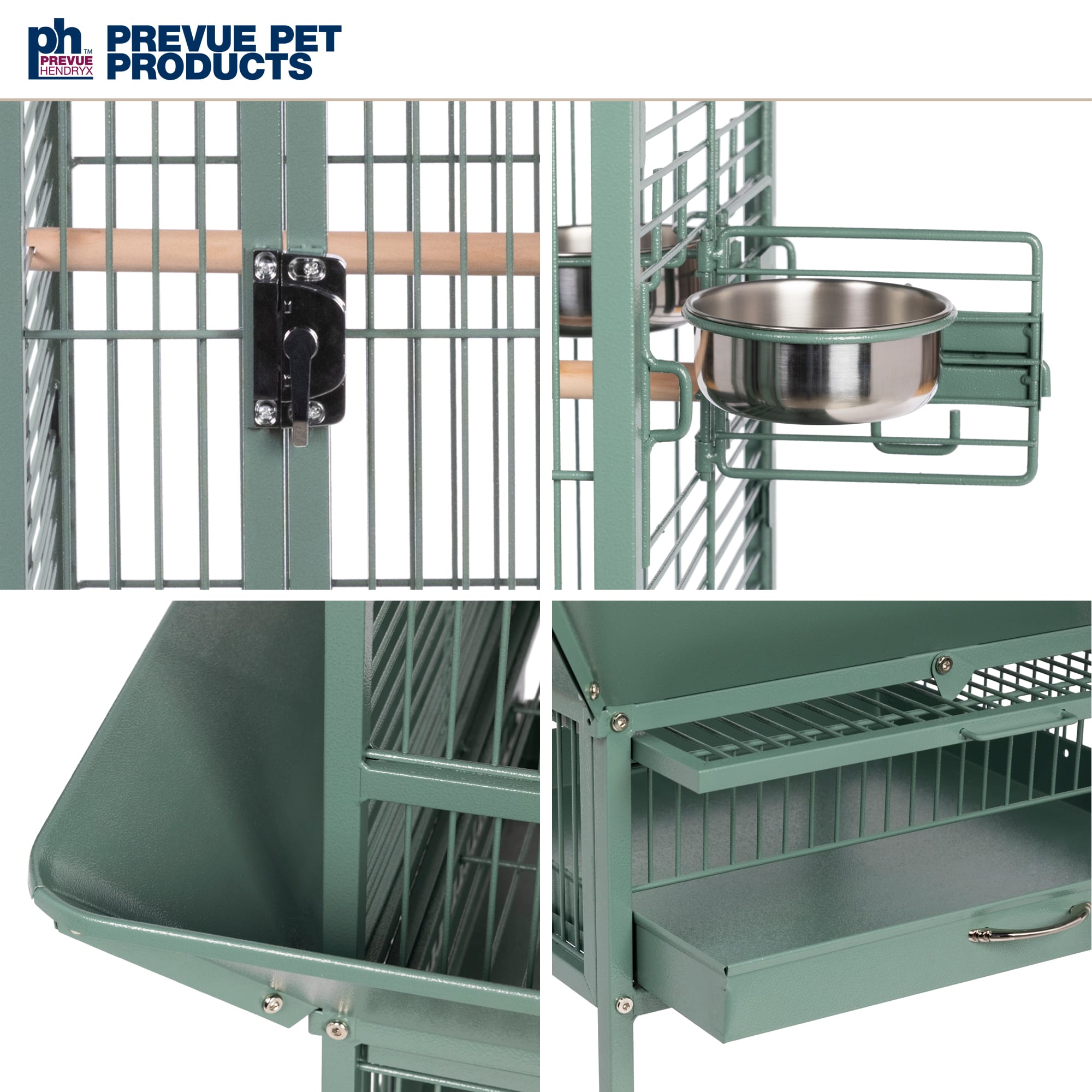 Prevue Pet Products Signature Select Series Wrought Iron Bird Cage in Sage