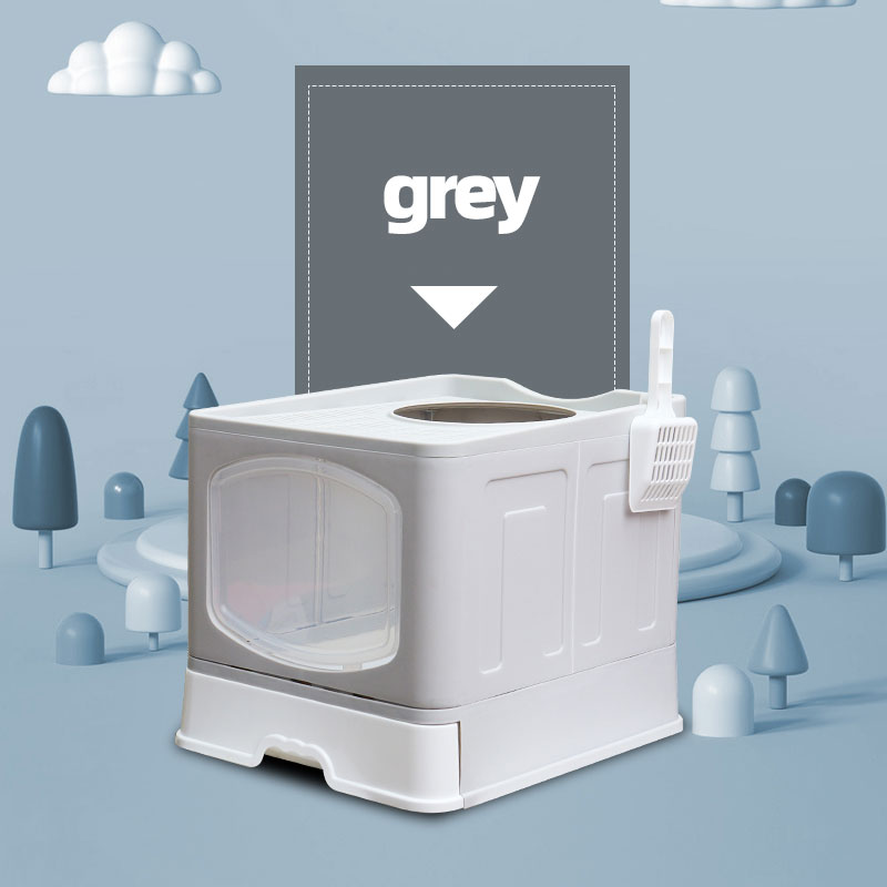 Factory Direct Sale Semi-Enclosed Splash-proof Pet Cat Toilet Fully Enclosed Plastic Cat Litter Box