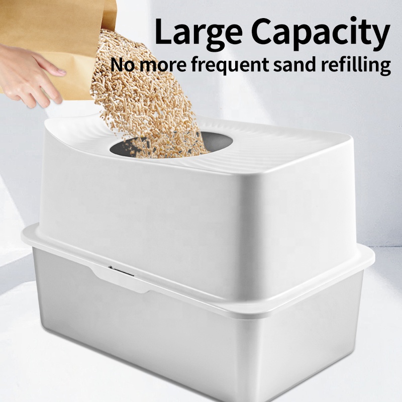High-End Customized Stainless Steel Cat Litter Box Anti-Splash Anti-Seepage Non-Stick Bottom Easy Cleaning Multi-Cat Fat Cats No