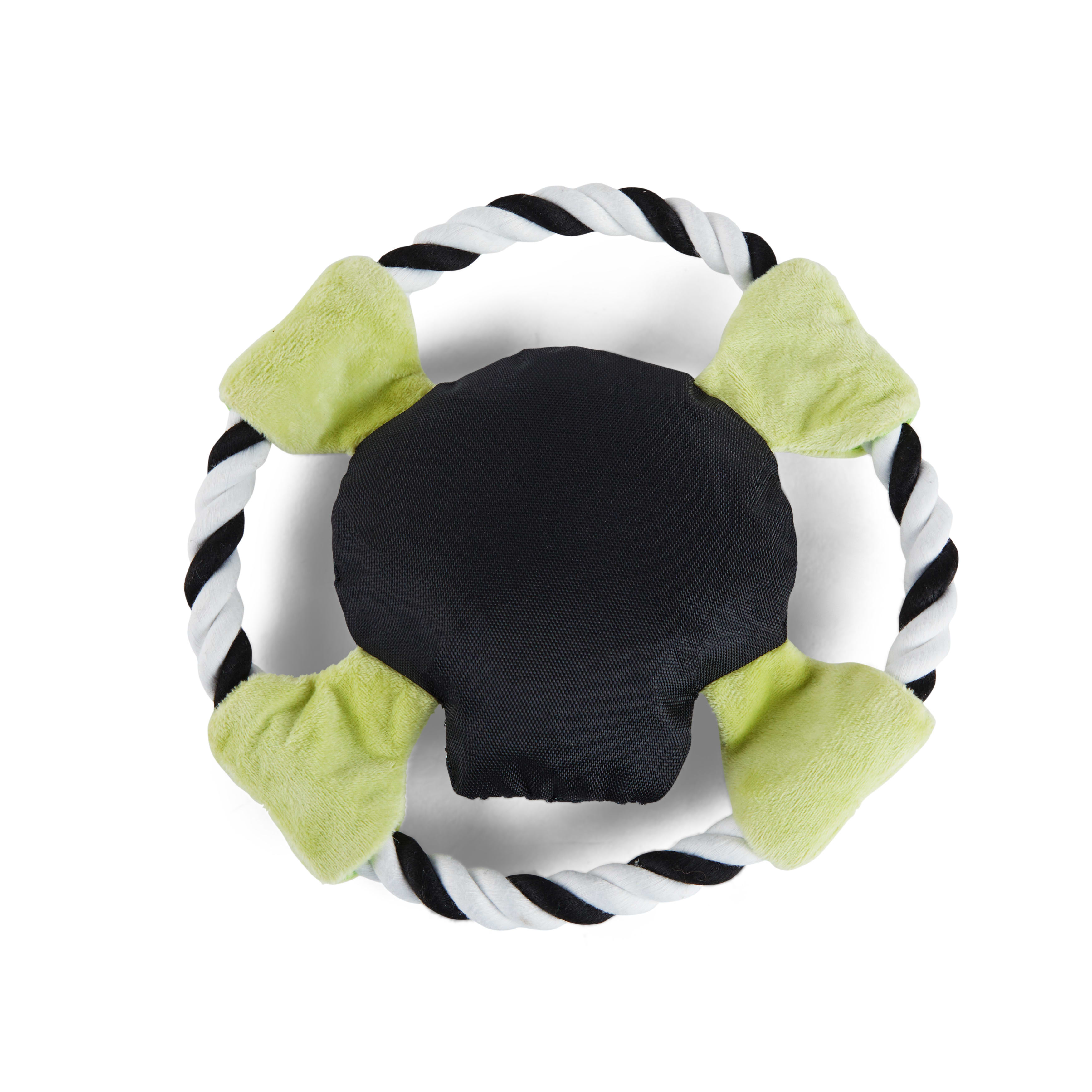 Bootique Plush Skeleton Flattie Rope Dog Toy, Medium
