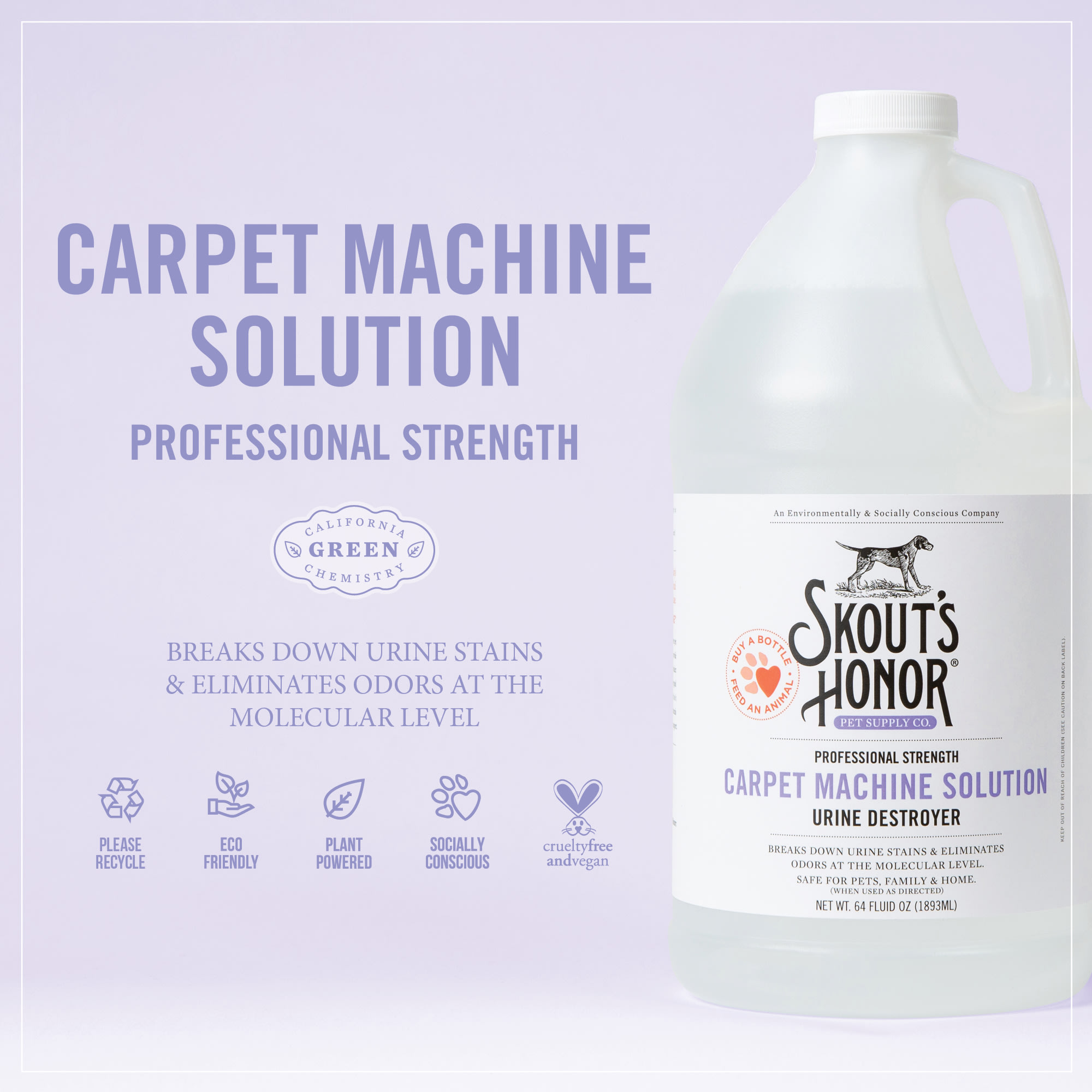 Skout's Honor Carpet Machine Solution for Dogs, 64 fl. oz.