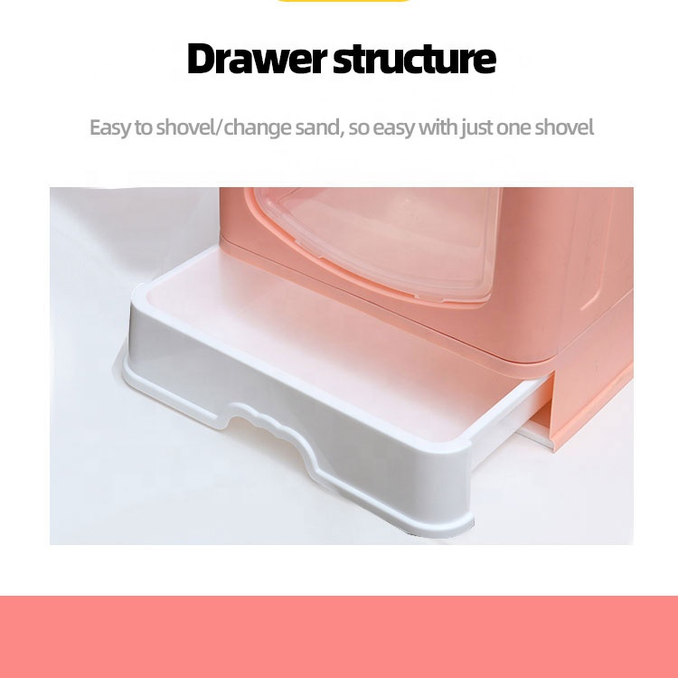 Factory Direct Sale Semi-Enclosed Splash-proof Pet Cat Toilet Fully Enclosed Plastic Cat Litter Box