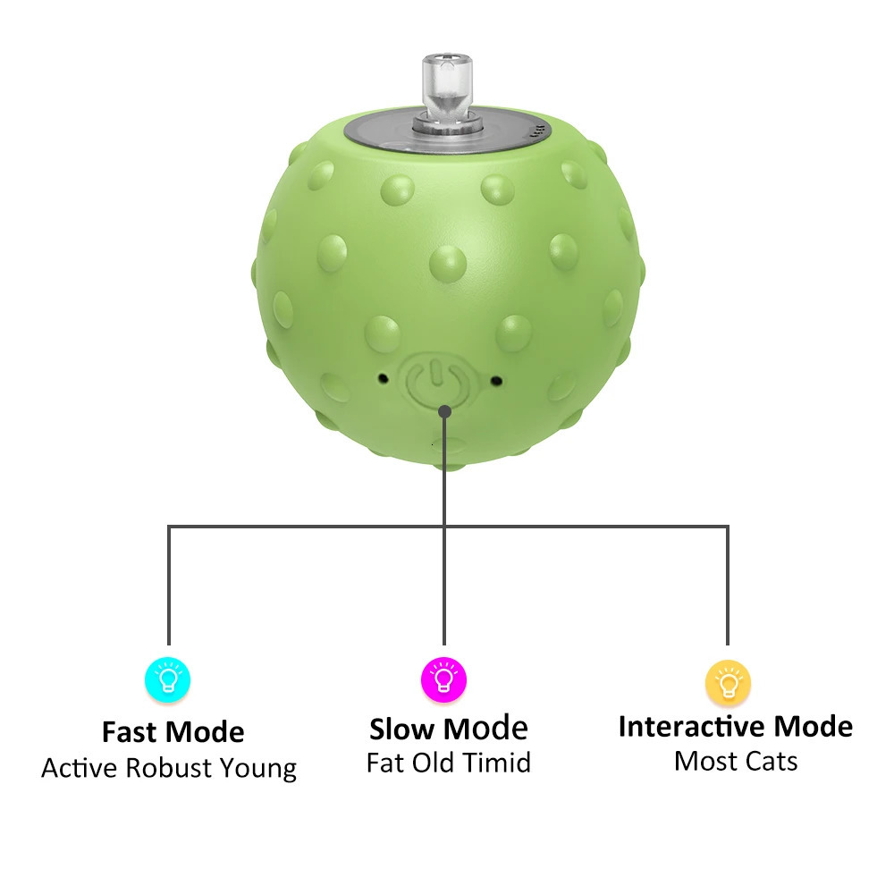 Cat Rolling Ball Interactive Toy Motion Activated Automatic Moving Ball Toy with Long Tail Teaser Simulation Bird Sound 241125
