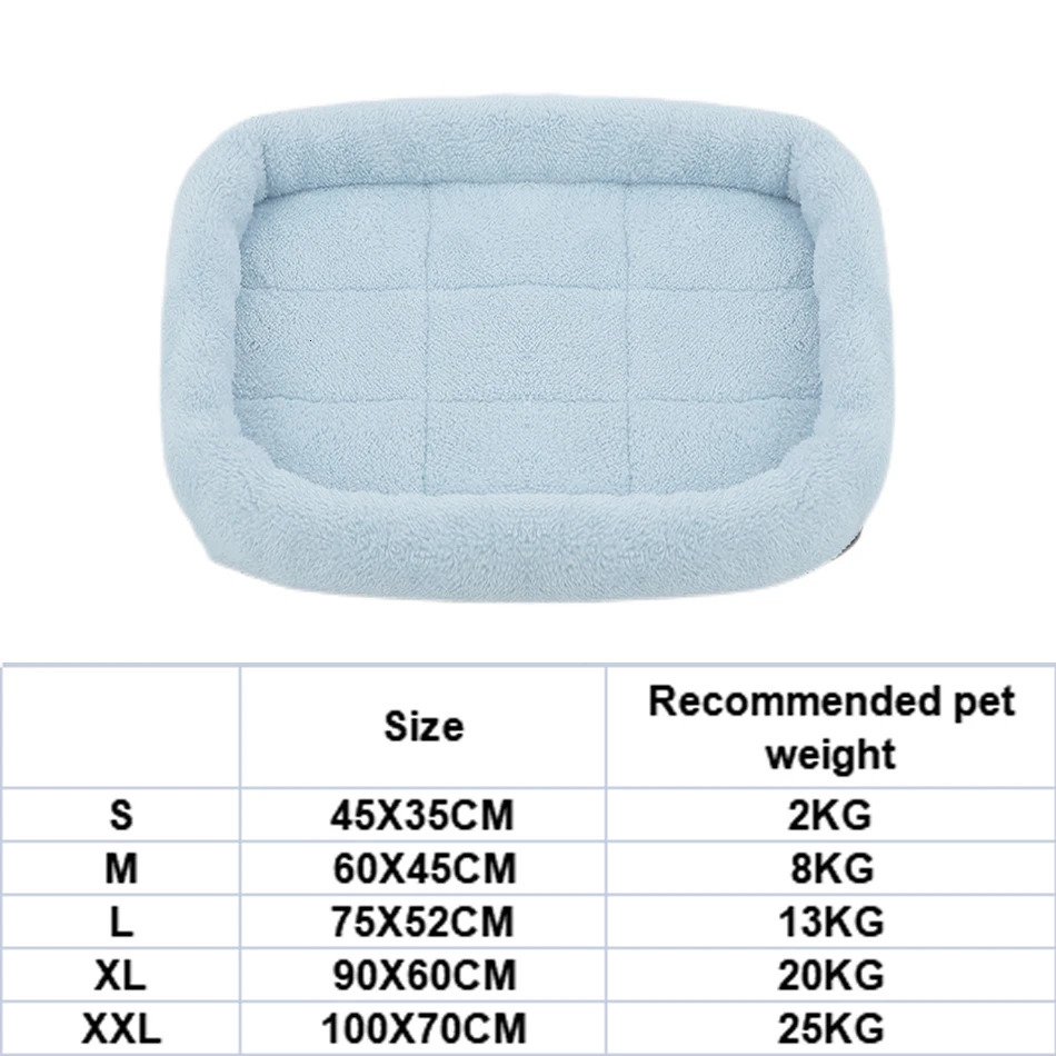 Soft Plush Square Dog Bed Mat Beds for Dogs Cat Small Medium Large Pet Sleep Calming Pad Cat Dog Bed Cushion Pet Supplies 241125