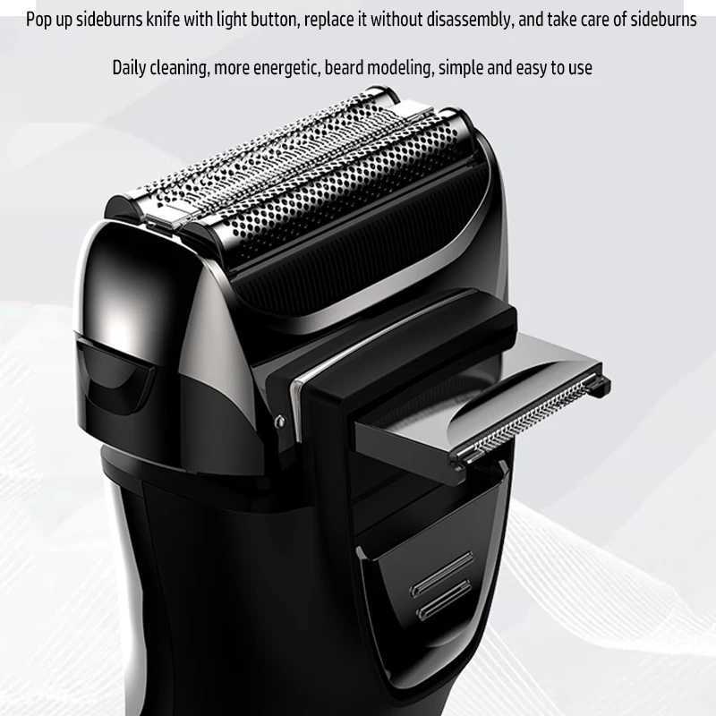 Kemei 8512 Rechargeable Electric Shaver Hair Beard For Men Facial Stubble Electric Razor Fades Bald Head Shaving Machine ToolXJ241207