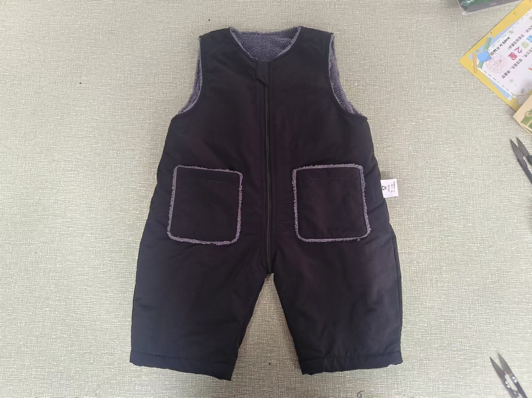 Waterproof, Fleece Lined Black Baby Romper by Dupont for Kids