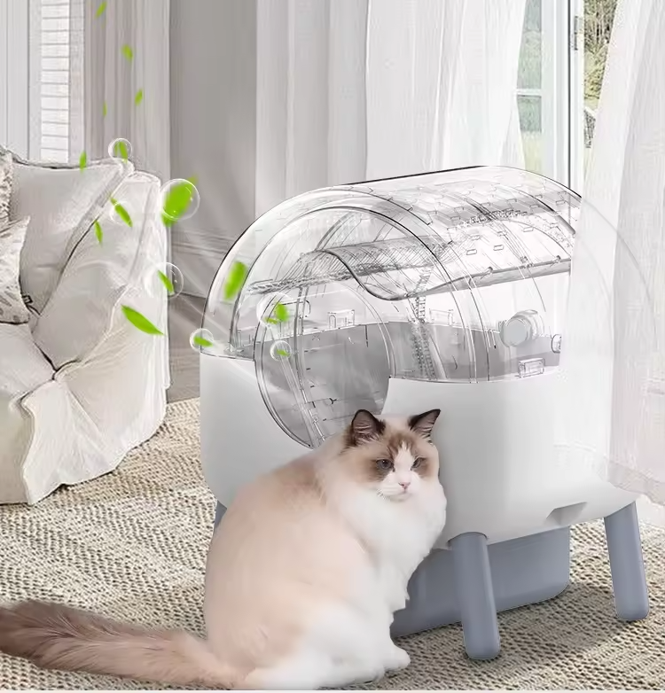 New Self Cleaning Automatic Smart Cat Litter Box with APP Control Odor Removal Large Space for Multiple Cats