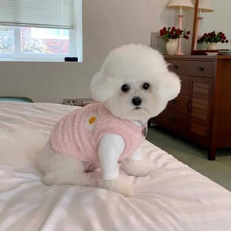 Autumn Winter Dog Cute Flower Vest Fleece Coat Cat Feet Warm Pet Dog Clothes Dogs Coat Plush Vest Dog Clothes for Small DogsXJ241125