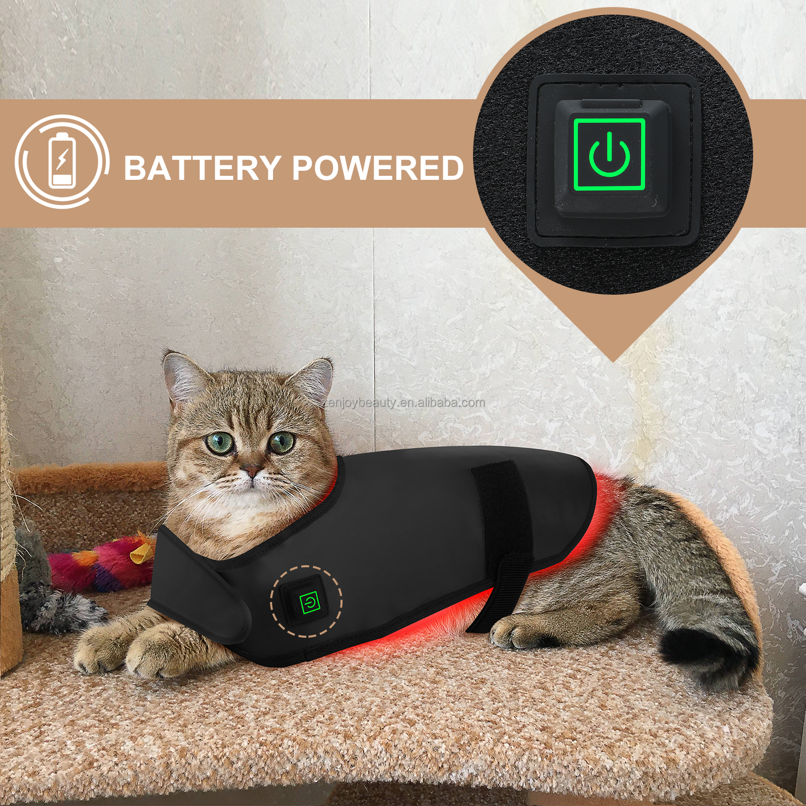 2024 Wholesale home use pet dog care infrared red light therapy belt red LED light therapy wrap for dogs