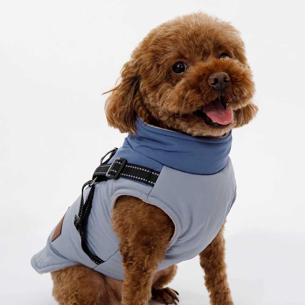 Pet Dog Jacket With Harness Winter Dog Clothes For Small Large Dogs Warm Waterproof Pet Coat Chihuahua Clothing Puppy CostumesXJ241125