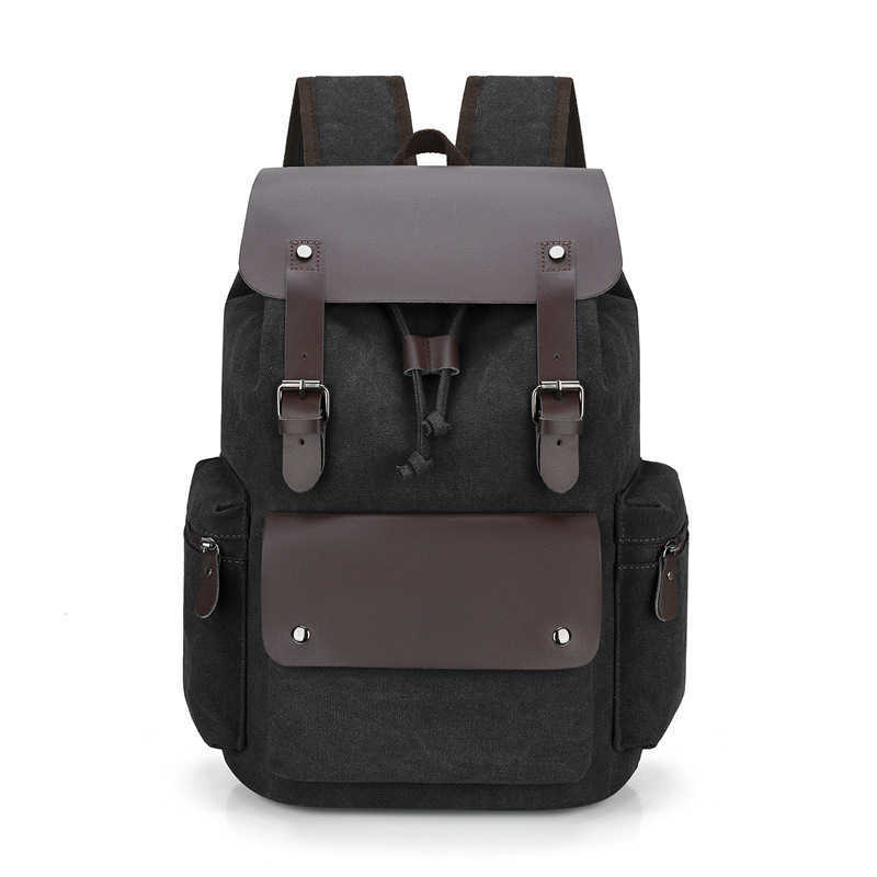 Canvas backpack, men's casual backpack, large capacity, high school student backpack, fashionable computer bag 241125