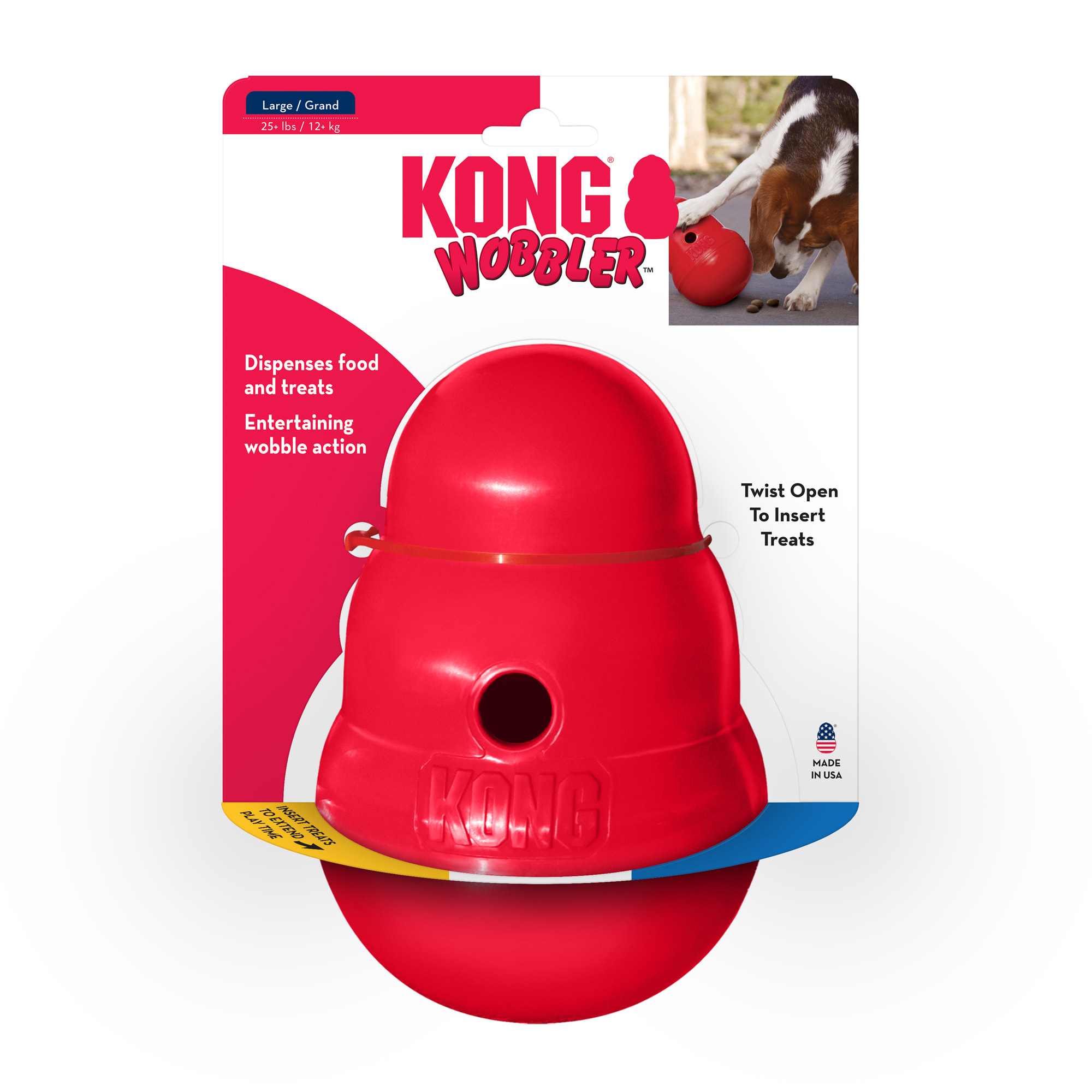 KONG Wobbler Food Dispensing Dog Toy, Large