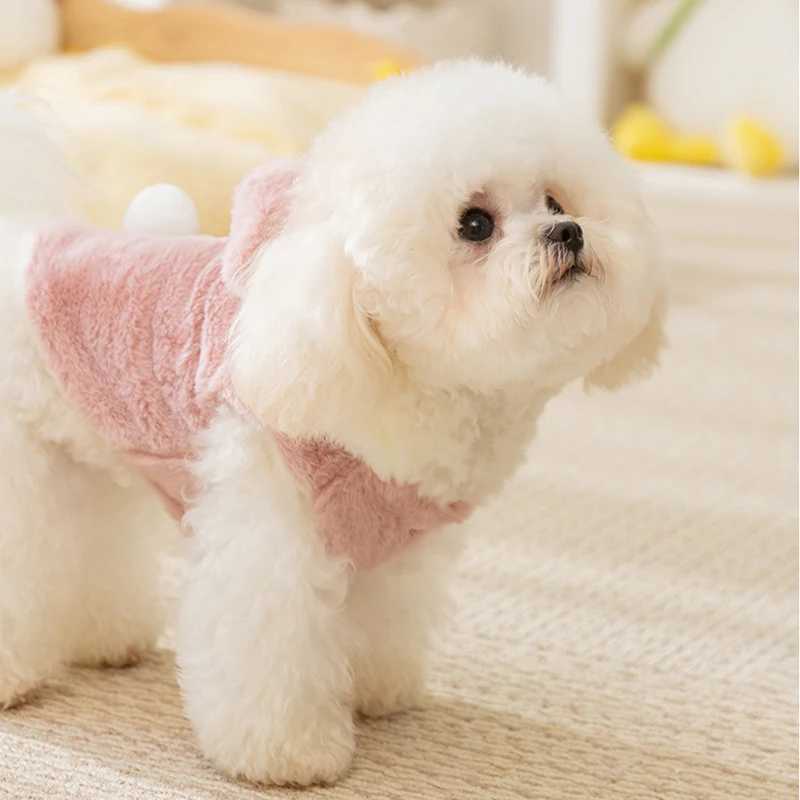 Fashion Solid Dog Hoodies Warm Plush Dog Jacket Caot Winter Puppy Clothes Cute Cat Vest Coat Pet Jacket Sweater Soft Dog ClothesXJ241125