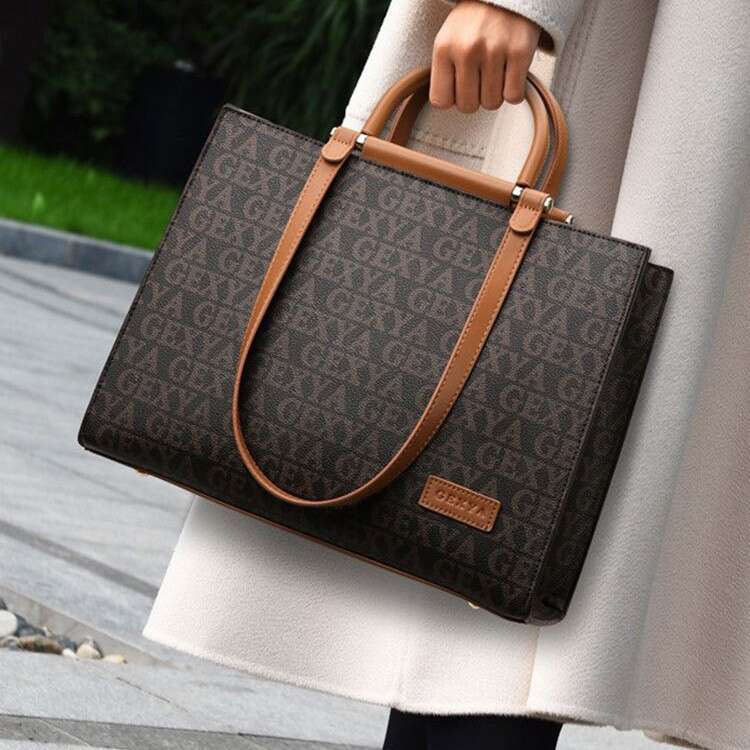 LEMON KOKO Handheld New Fashion Commuter Large Capacity Bag, Embossed Letter Women's Handbag Large Capacity Crossbody Bag