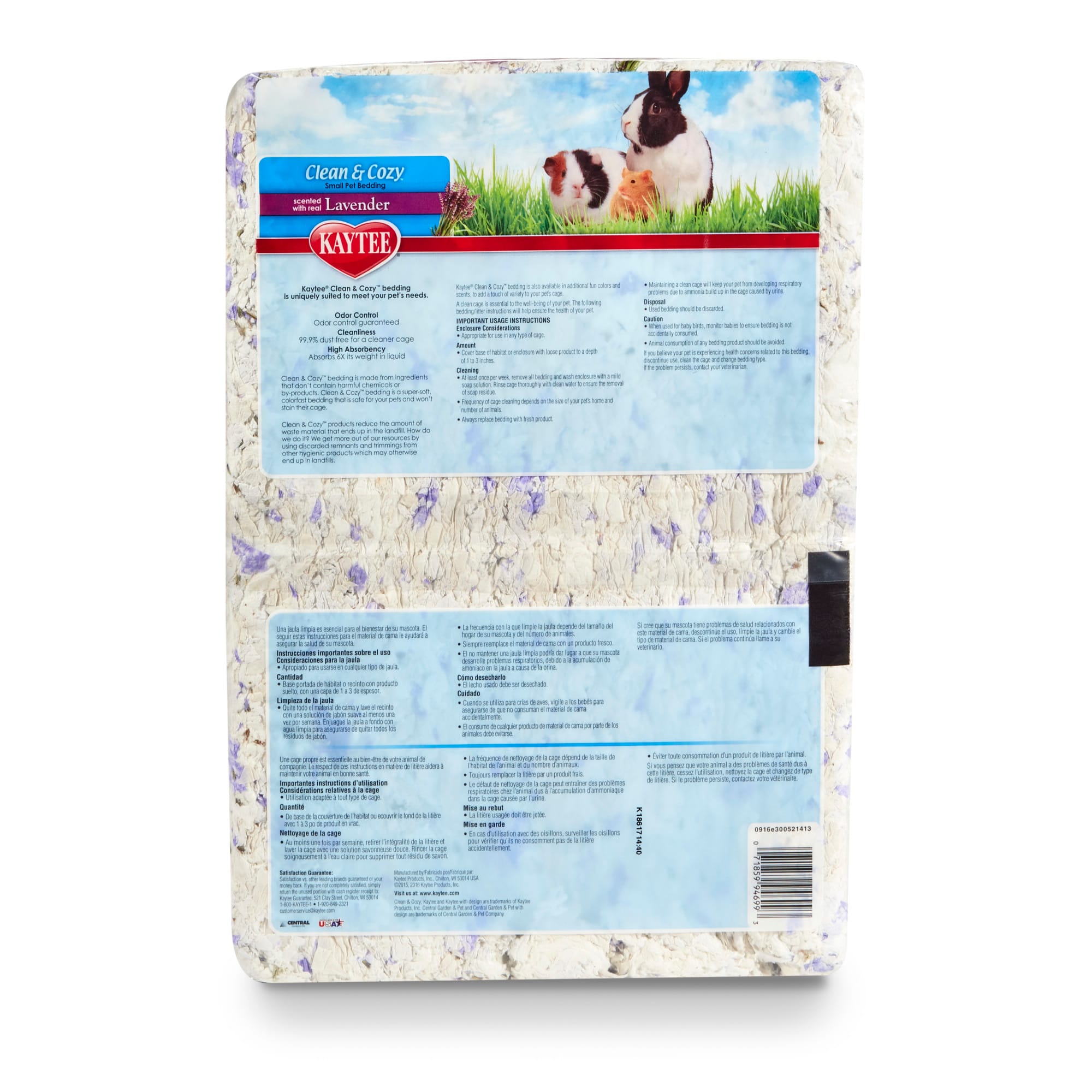 Kaytee Clean & Cozy Lavender Scented Small Animal Bedding, 49.2 Liters (3000 cu. in.)