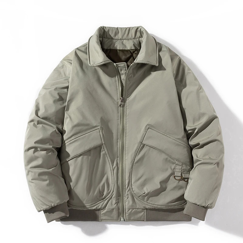 Autumn Winter Jackets Men Solid Bomber Jacket Military Vintage Retro Motorcycle Casual Parkas Windbreaker Pocket Male 241112
