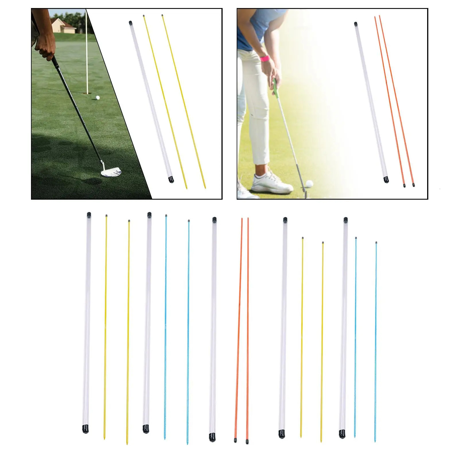 2pcs golf alignment rod posture corrector golf swing coaching machine with storage golf alignment rod swing training rod equipment 241125