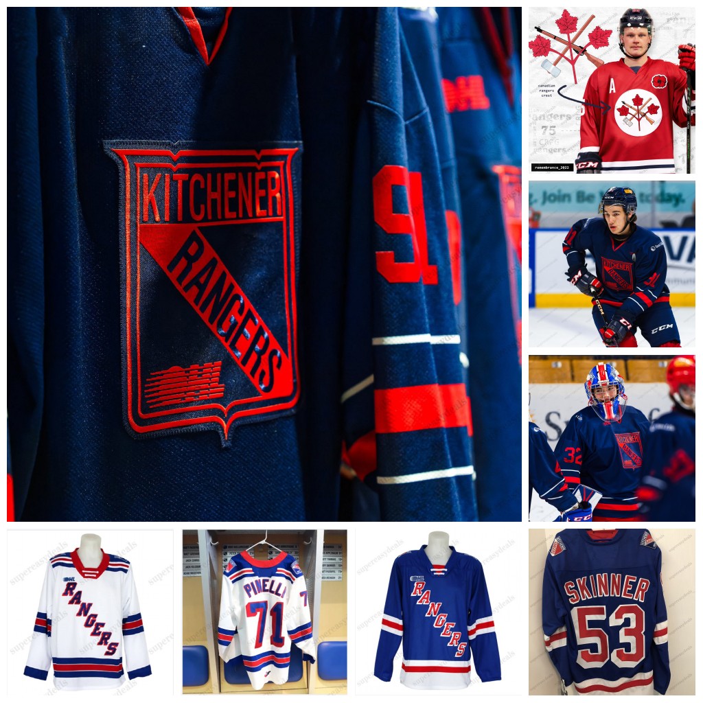 2024 Kitchener Rangers Official Hockey Jersey Featuring Cameron Arquette and Justin Bottineau