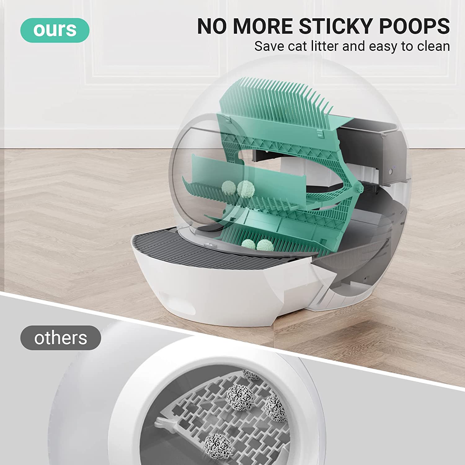 Pet Product Supplier Luxury Fully Enclosed Self Clean Wifi Automatic Smart Cat Litter Toilet Box
