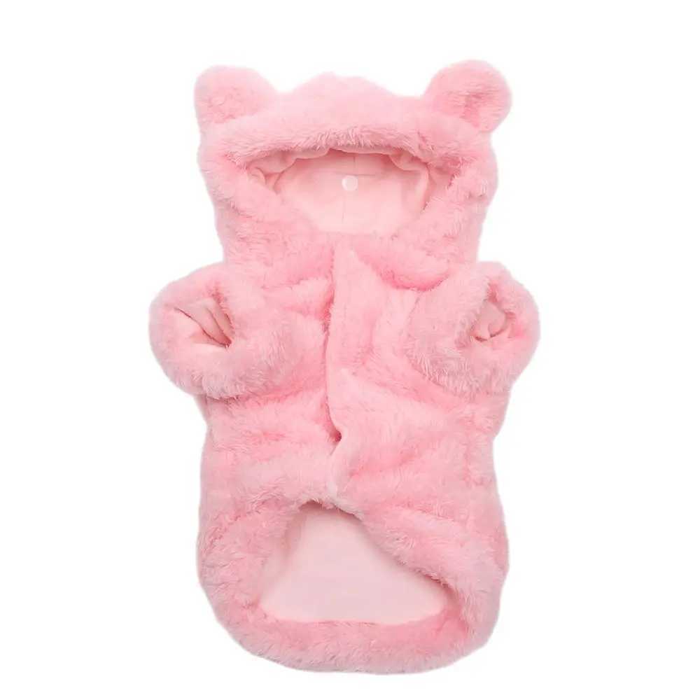 Pet Dog Faux Fur Warm Hoodie Coat 2 Legs Bear Design Winter Clothes Pet Puppy Jacket Apparel 5 colorXJ241125