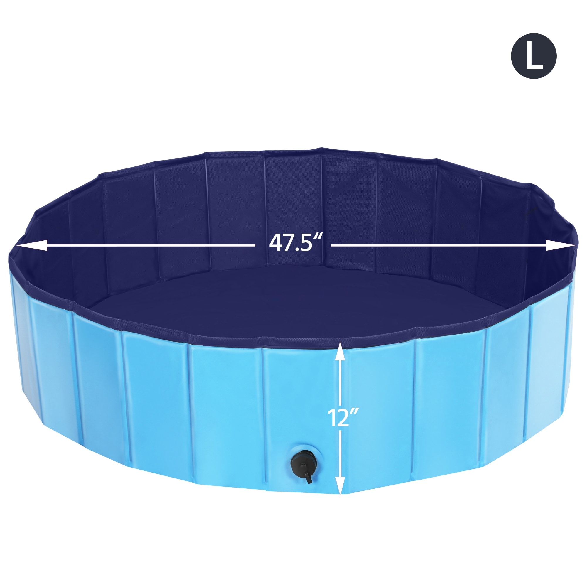 Topeakmart Blue Foldable Swimming Pool for Dogs, Large