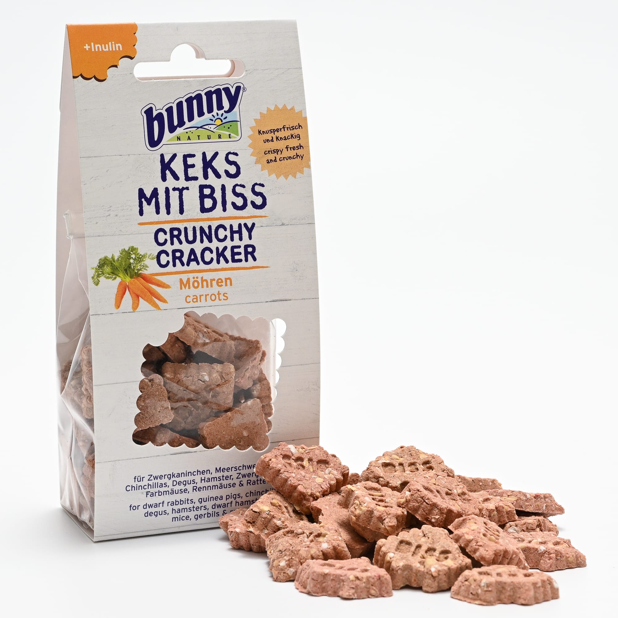 Bunny Nature Crunchy Cracker Carrots Dry Rabbit & Rodent Snack, 50 Gram