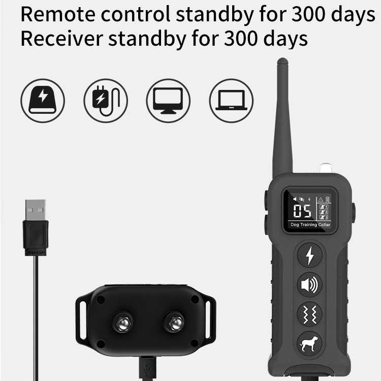 Custom Tpu Reflective Waterproof Large Breed Dogs Shock Vibration Static Luxury Bark Dog Training Collar With Remote Control
