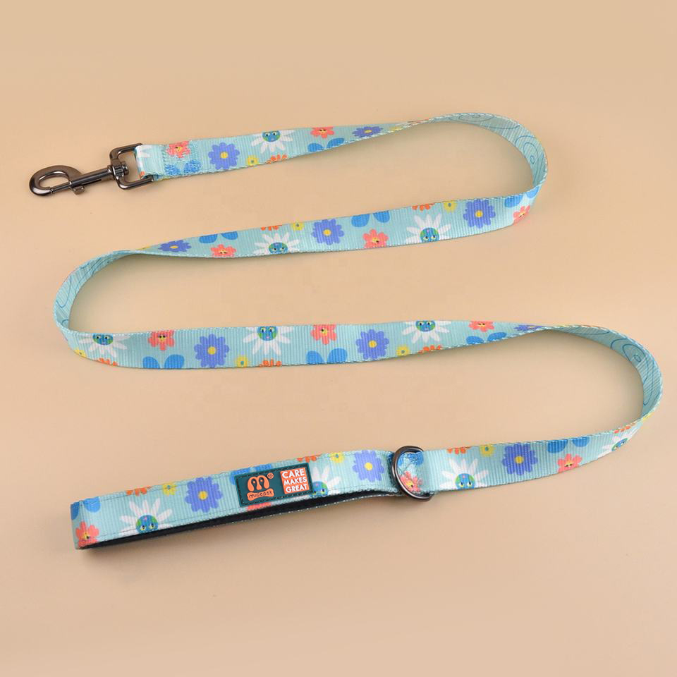 MIDEPET Wholesale Dog Leash With Comfortable Padded Handle Luxury Print 360 Degrees Adjustable Hook Pet Leashes For Dog